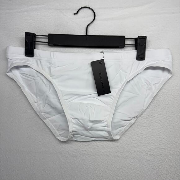 Todd Sanfield Swim Brief Men's XS White Surf Shallow Solid Minimal NEW - Picture 1 of 5